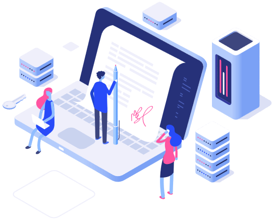 Animated illustration of a diverse team working collaboratively around a central glowing lightbulb, symbolizing innovation and ideas.